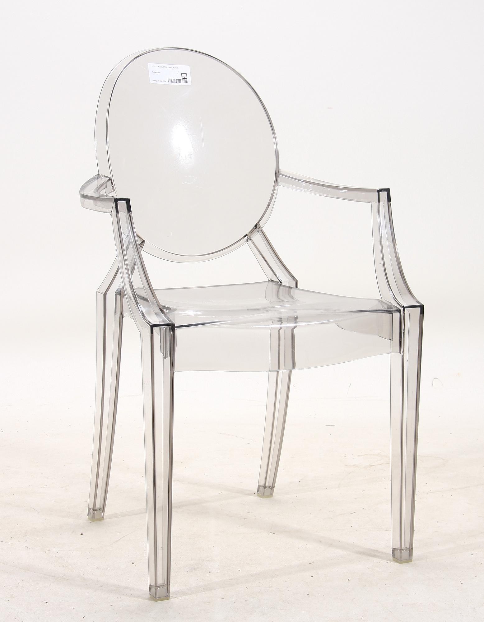 KARMSTOL, plast, "Louis Ghost", Philippe Starck för Kartell.