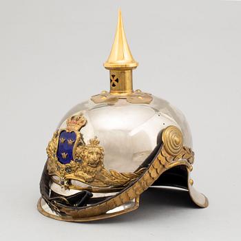 A officer's helmet for the mounted Royal liferegiment. Second half of the 20th century.