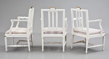 SALONGSGRUPP, 4 delar, gustaviansk stil, 1900-tal.