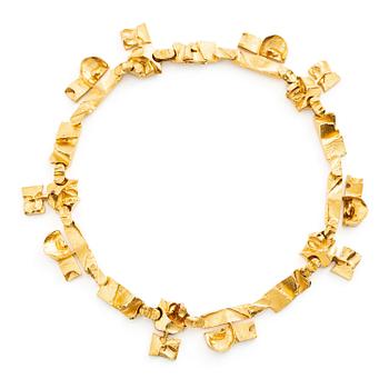 Björn Weckström collier "Tenochtitlan" 18K guld, Lapponia 1970.
