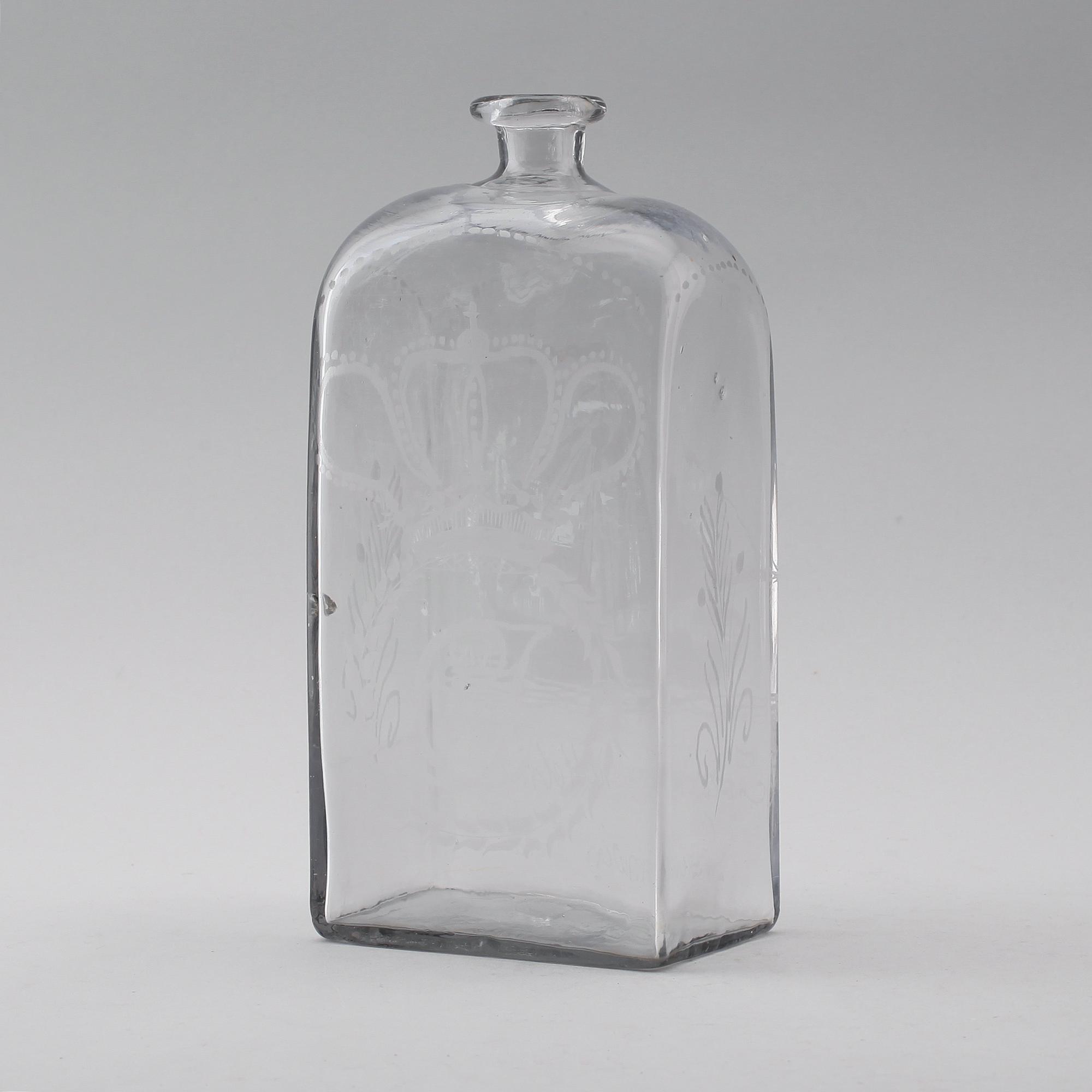 BRÄNNVINSPLUNTA, glas, 1800-tal.