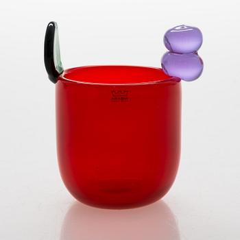 Oiva Toikka, A Pompom glass vase, signed Oiva Toikka Nuutajärvi Notsjö.