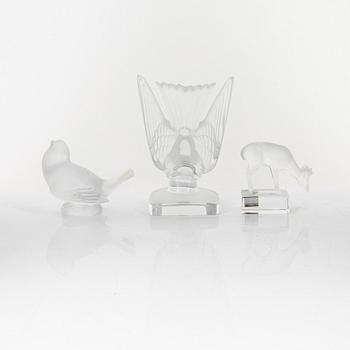 A group of the glass figurines, Lalique, France.
