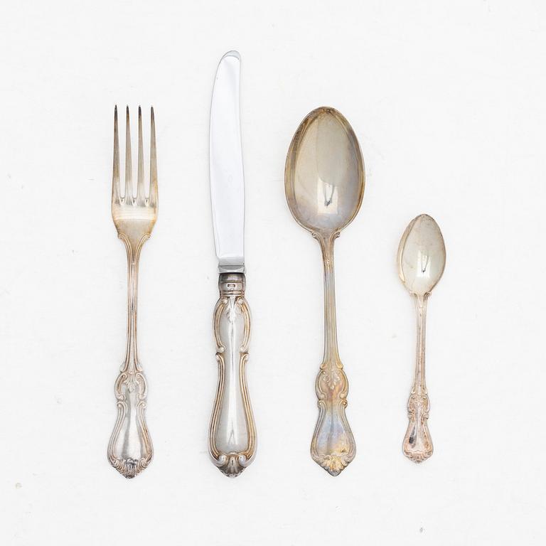 Cutlery set, 21 pieces, silver, “Olga”, including Eskilstuna Matsilver AB, 1994.