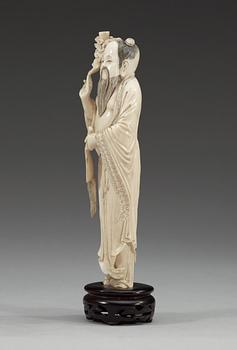 FIGUR, elfenben. Qing dynastin, omkring 1900,