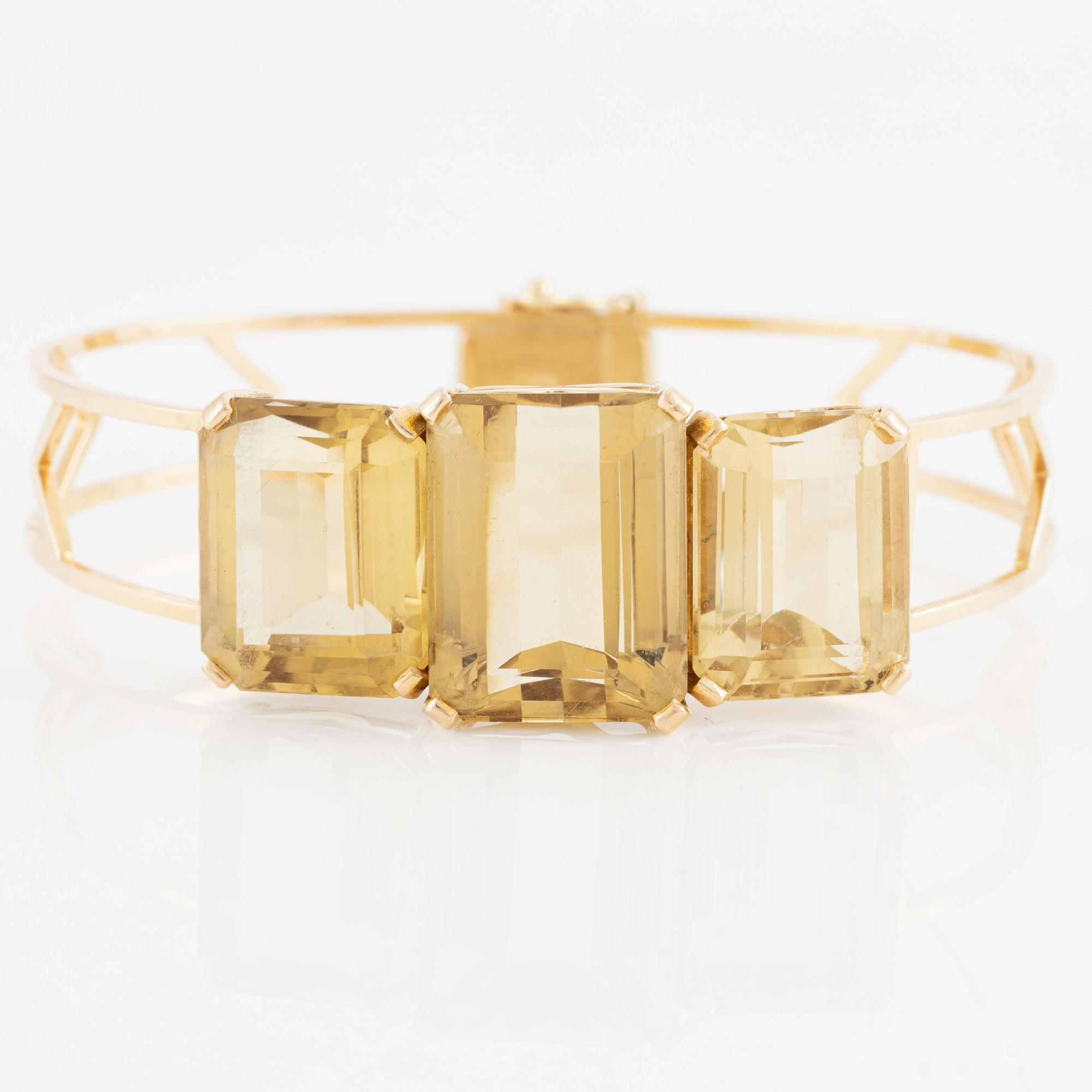 Armband 18K guld med fasettslipad kvarts.