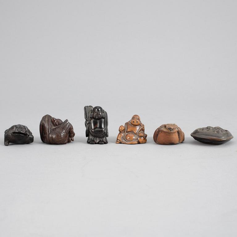 NETSUKE, 6 st, Japan.