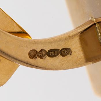 Manschettknappar, 18K guld, emalj och diamanter, A Tillander. Helsingfors 1983.