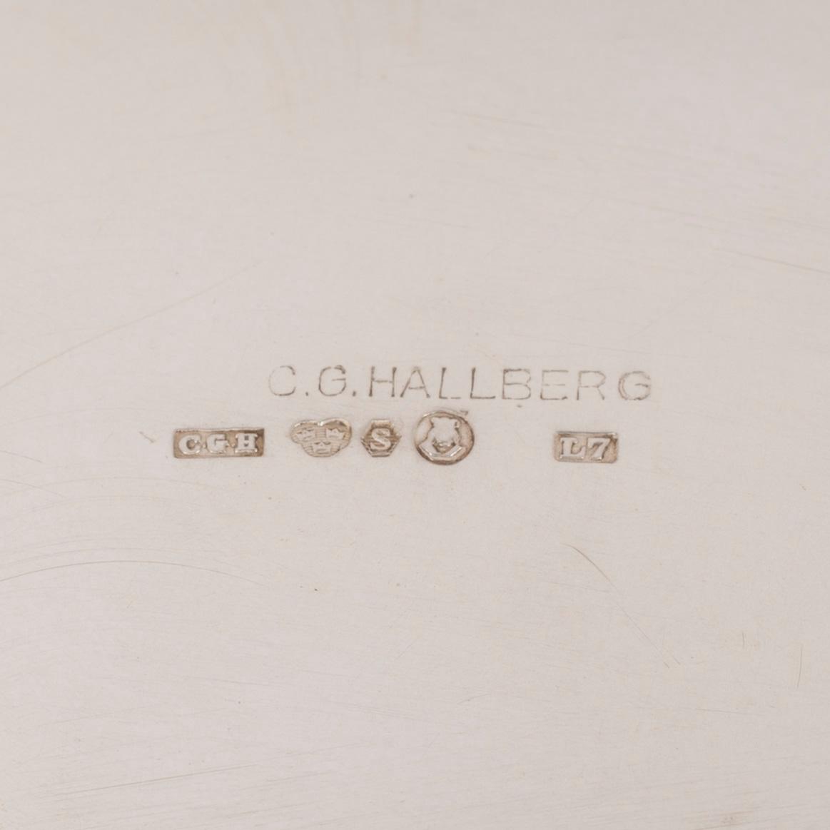 KAFFESERVIS, 3 delar, silver, C.G.Hallberg, Stockholm, 1913. Totalvikt 589 g.