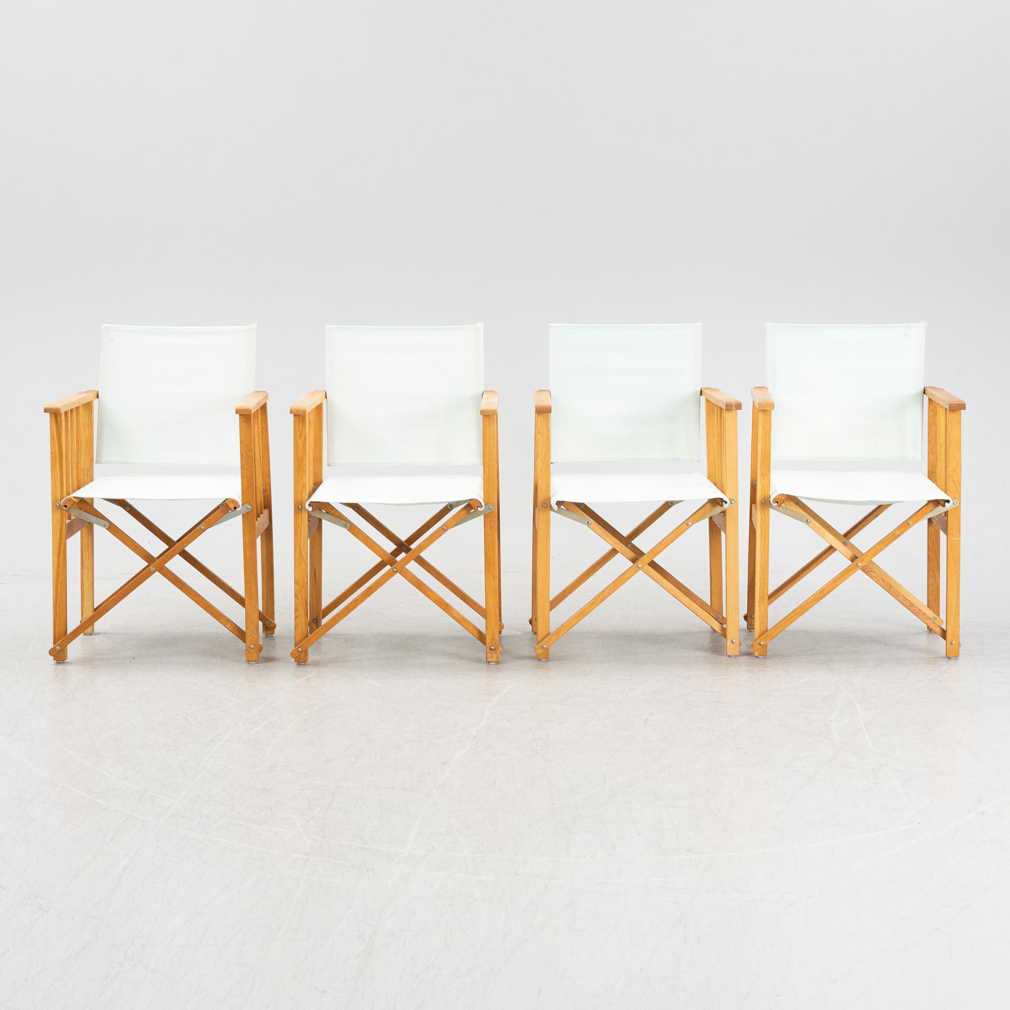 A set of four director's chairs from Hyllinge Möbler, Danmark.