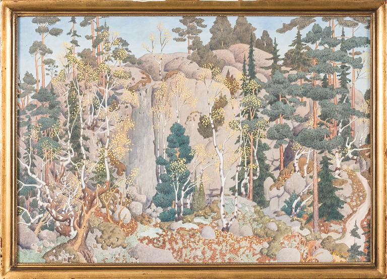 OSKAR BERGMAN, gouache, signed and dated 1925.