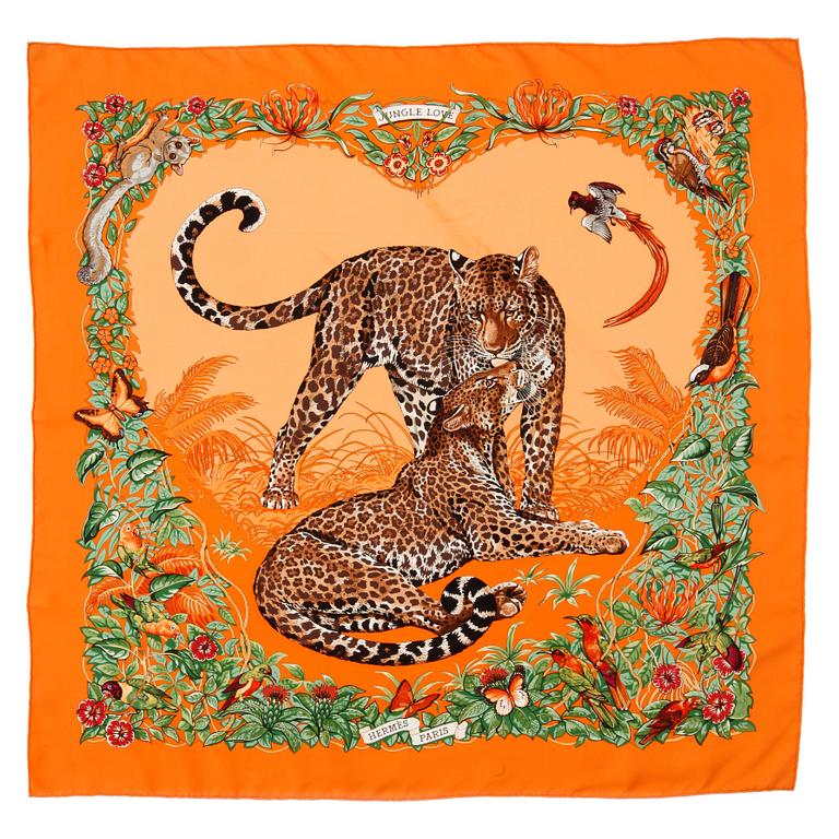 HERMÉS, a silk scarf, "Jungle love".