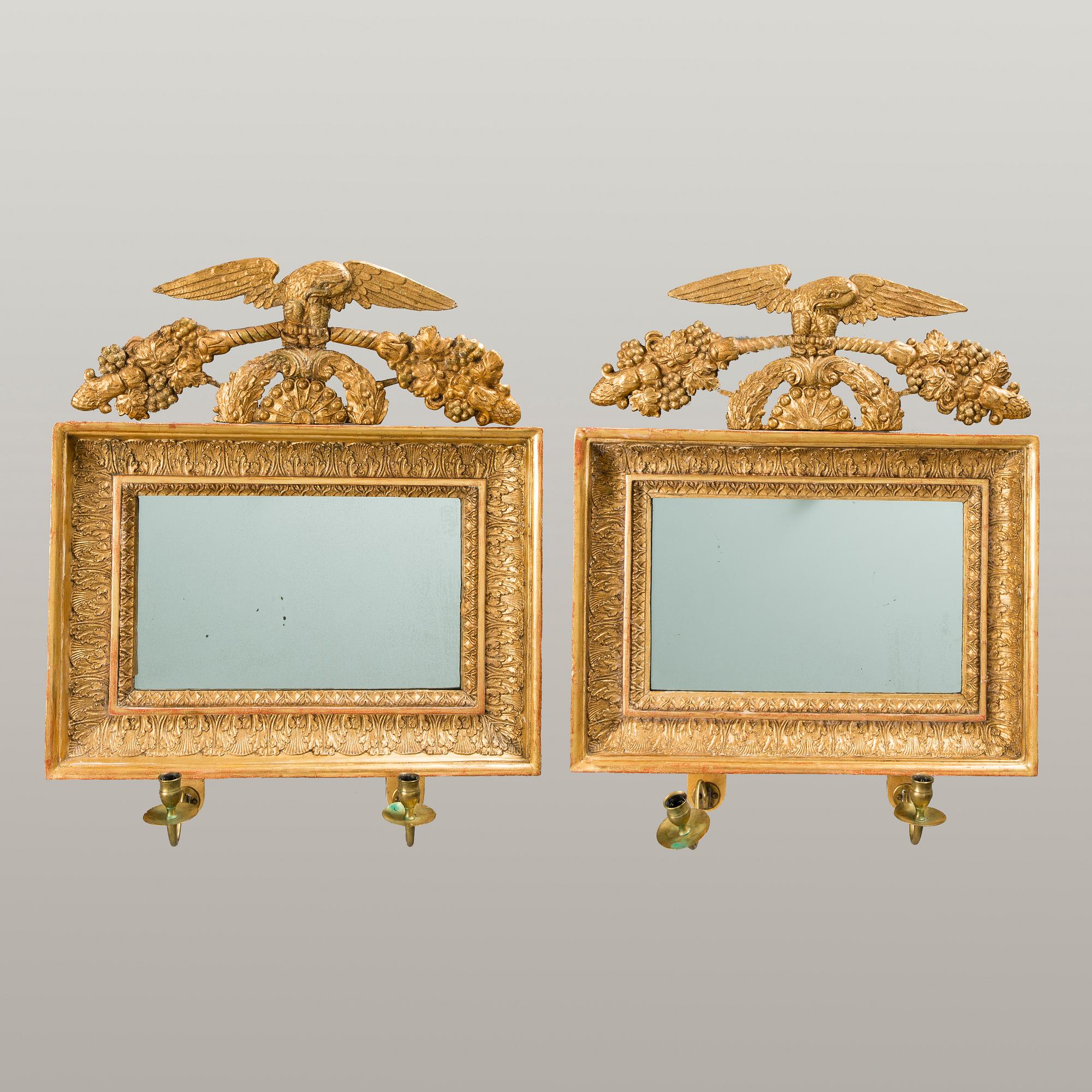 LAMPETTIPARI, empire noin 1800-1820. Norrköpingin hallileima.