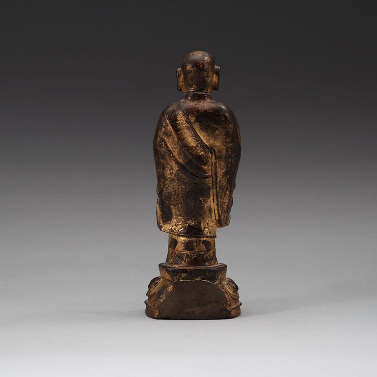 A bronze figure of a Lohan, Ming dynasty, 17th Century.