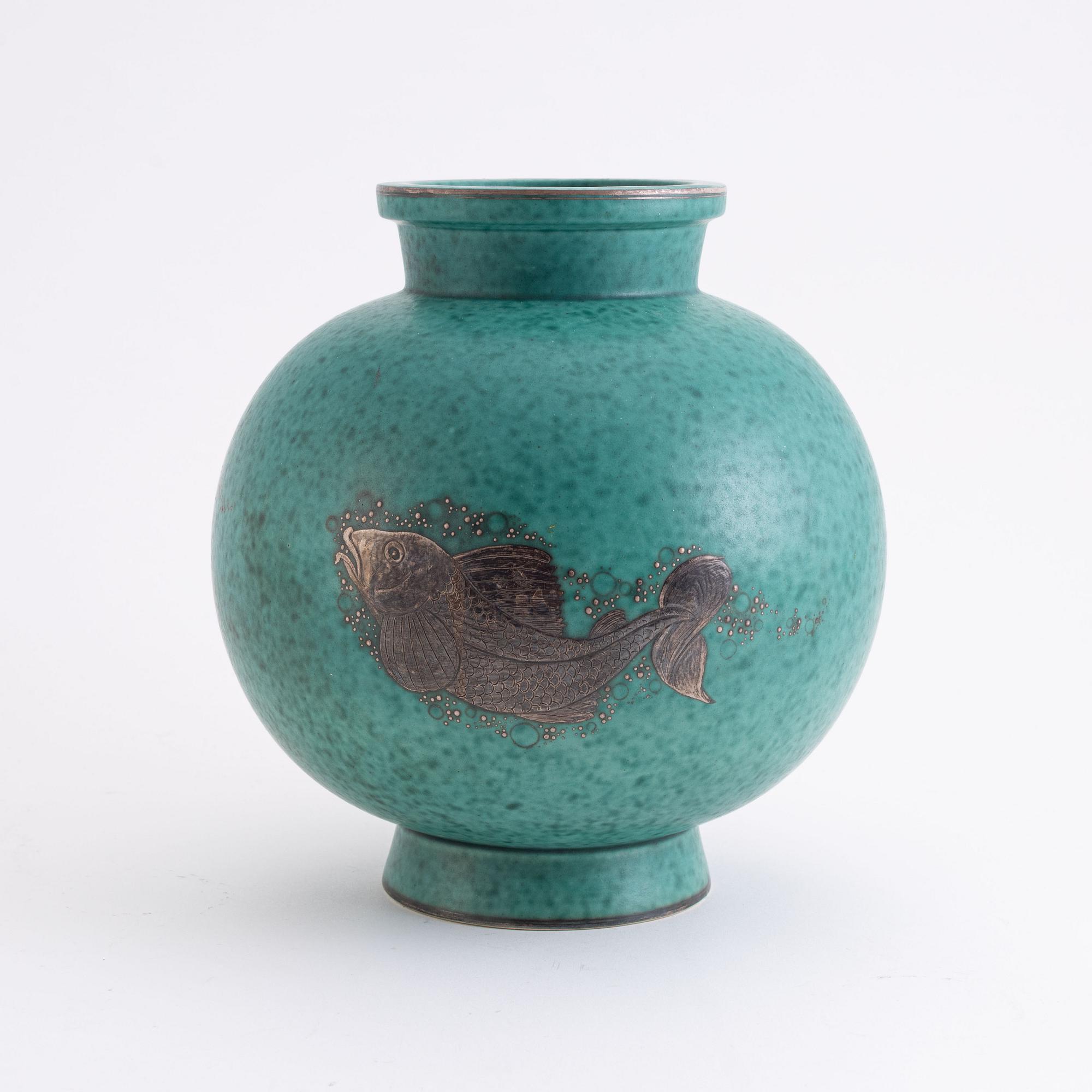 Wilhelm Kåge, a stoneware 'Argenta' vase, Gustavsberg.