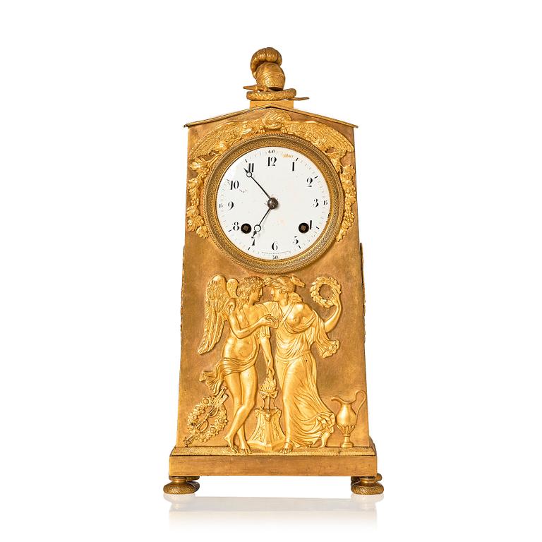 An Empire mantel clock, first part of the 19th century, Schunick Ainor in Berlin.