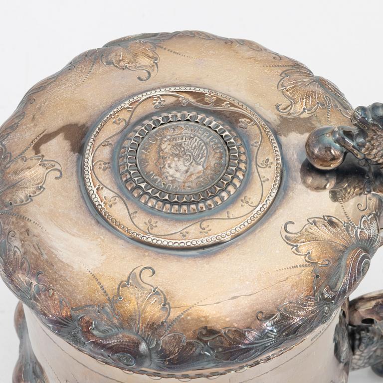 A Baroque style silver tankard, Tesi, Gothenburg, 1960.