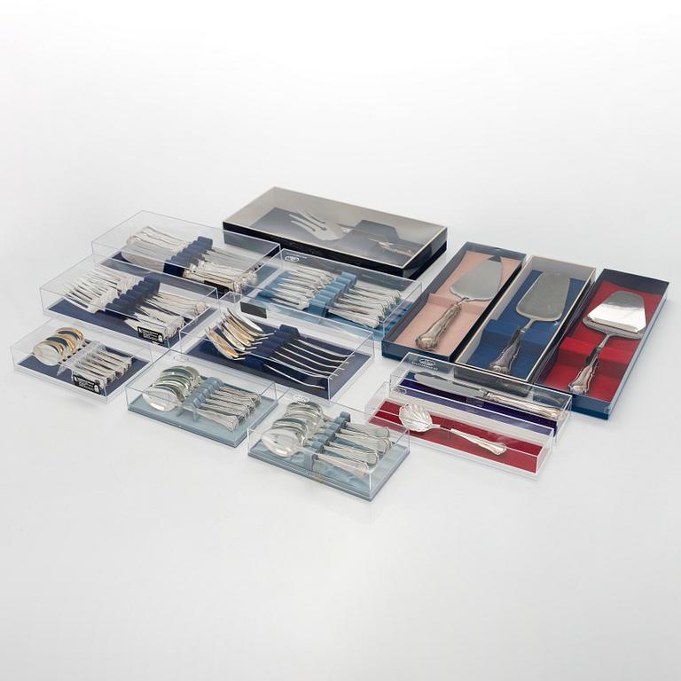 A 48-piece silver cutlery set, "Chippendale", finnish hallmarks.