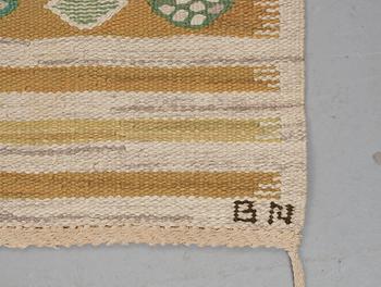 Barbro Nilsson, A carpet, "Hjortron", flat weave, ca 145,5 x 78,5-80.5 cm, signed AB MMF BN.