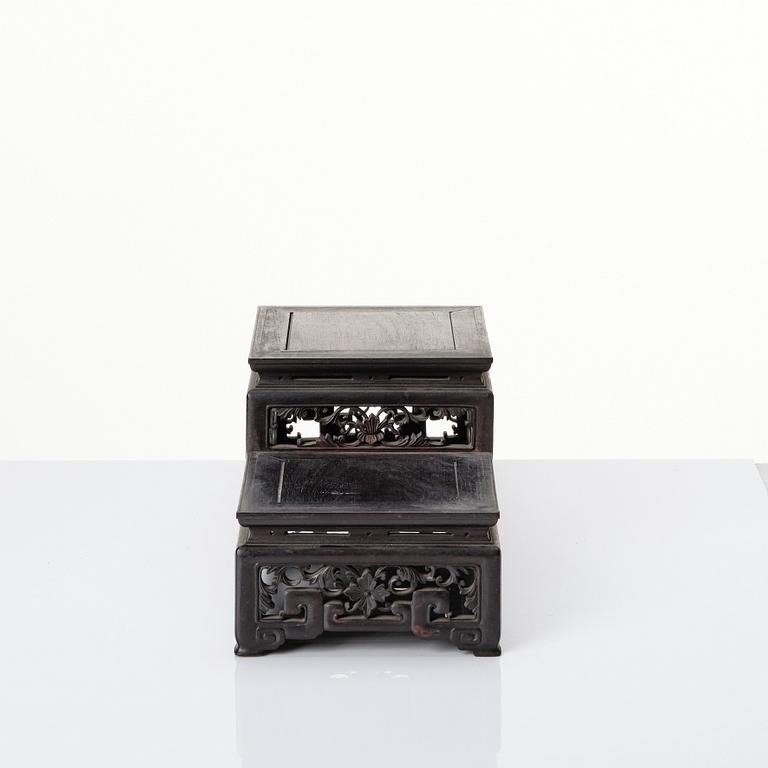 A hardwood stand, Qing dynasty, 19th Century.