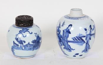 BOJANER, 2 st, porslin, Kina, Kangxi 1662-1722.