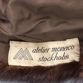 A mink fur stole and hat, Stockholm.