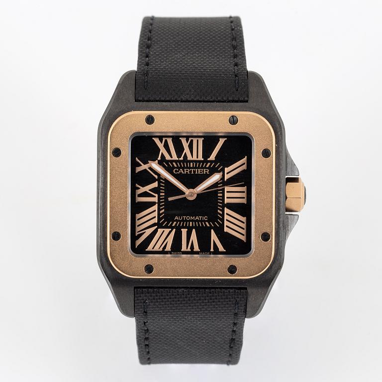 Cartier, Santos, 100, wristwatch, 51,1 x 42,6 mm.