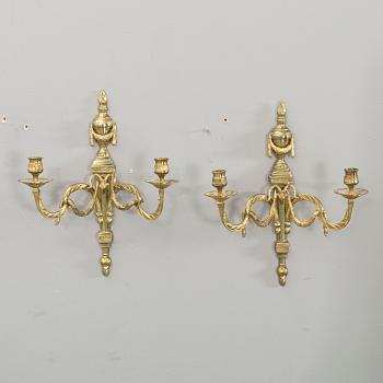 VÄGGAPPLIQUER, ett par gustaviansk stil, V Fong Grenna, 1900-talets mitt.