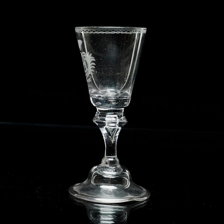 An engraved goblet, 18th Century.