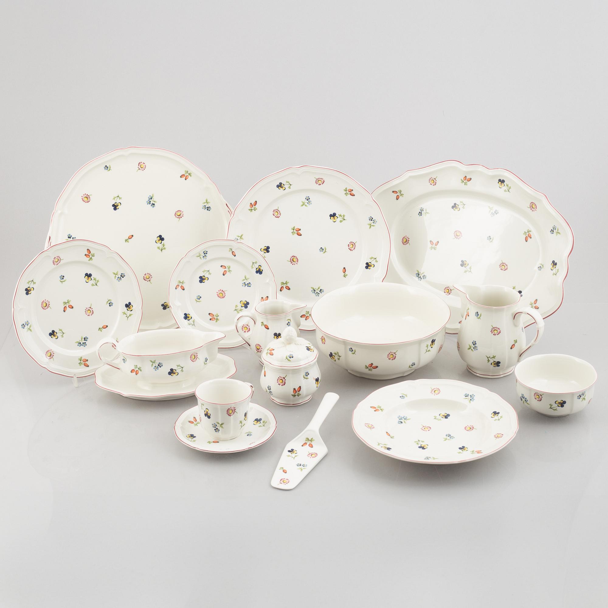 Service parts, 72 pieces, porcelain, "Petite fleur", Villeroy & Boch, 20th/21st century.
