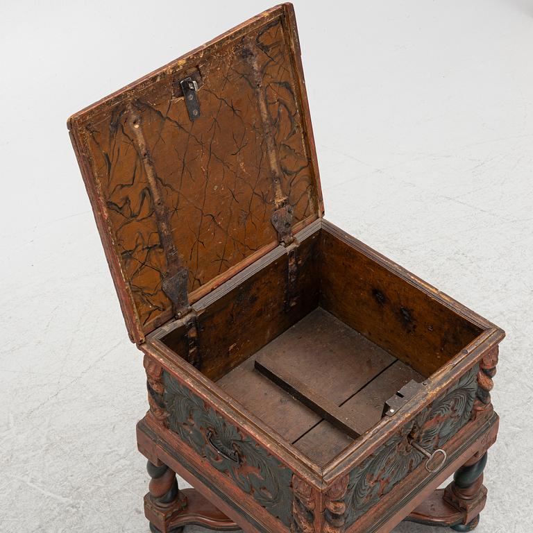 Barock, A chest, 18th century, on a later stand.