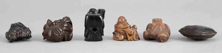 NETSUKE, 6 st, Japan.