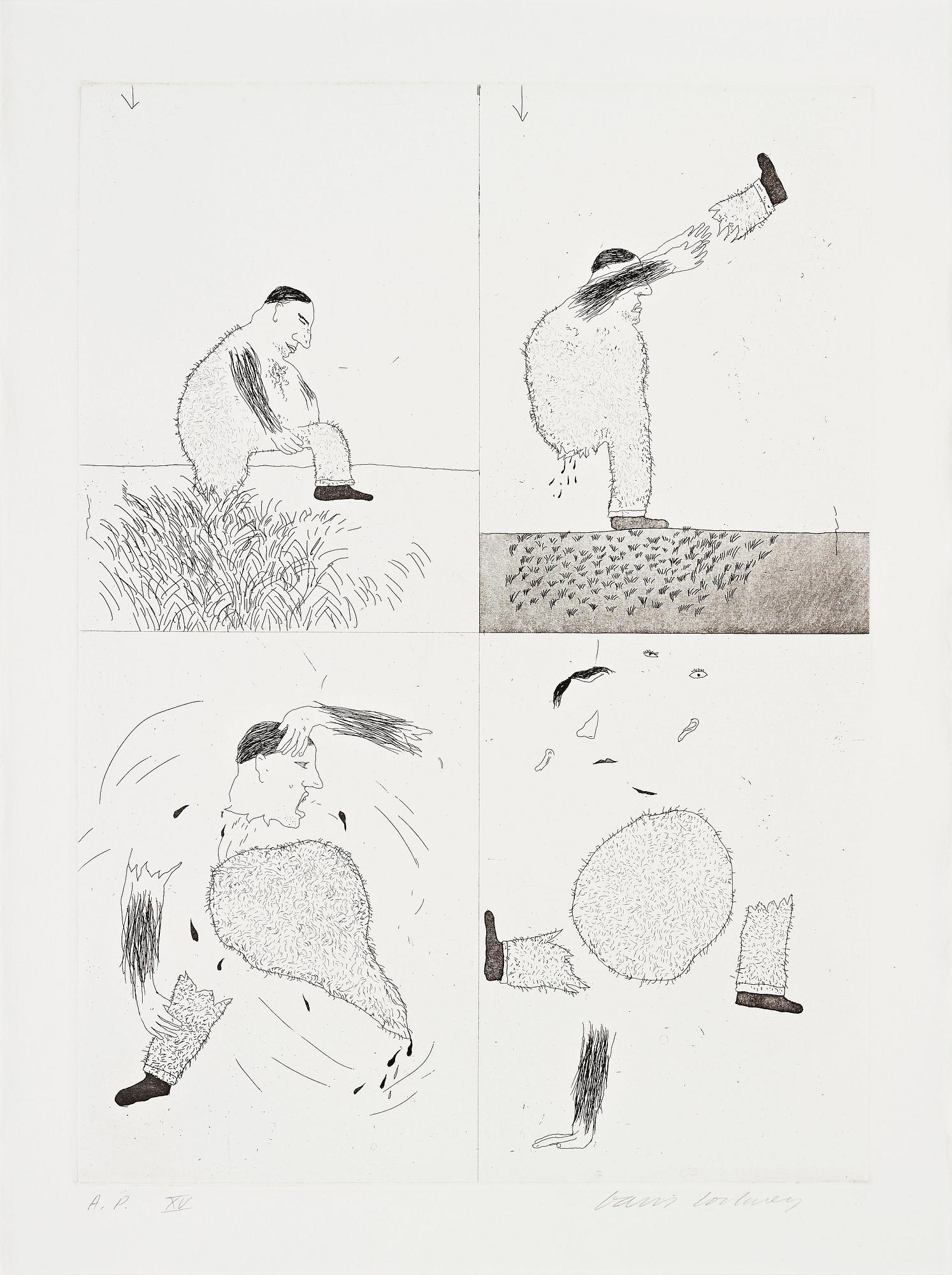 David Hockney, "He Tore Himself in Two" from "Six fairy tales from the Brothers Grimm".