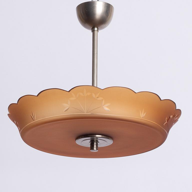 Kosta, attributed to, a ceiling lamp, 1930s.