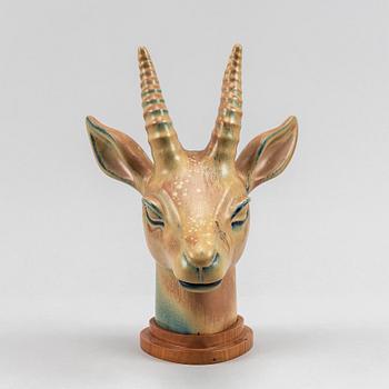 Gunnar Nylund, an antelope stoneware sculpture for Rörstrand.