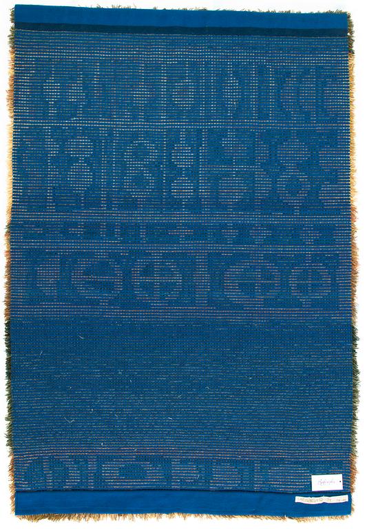 Tellervo Strömmer, rya, modell för Wetterhoff. Circa 165 x 113 cm.