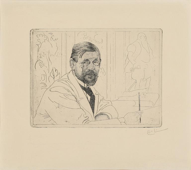 CARL LARSSON, etsning, signerad.