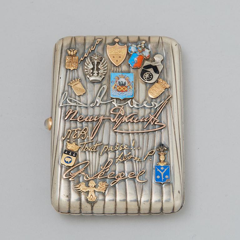 A Fabergé cigarette case for the Nobel family, workmaster August Hollming, St. Petersburg 1898/9 -1903.