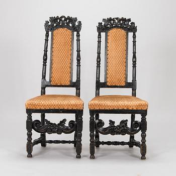 A pair of Baroque style chairs, second half of the 19th century.