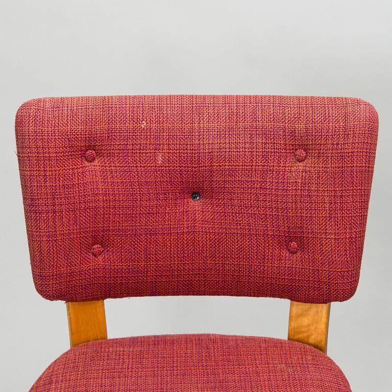Alvar Aalto, tuoleja, 5 kpl, malli 69, O.Y. Huonekalu- ja Rakennustyötehdas A.B. 1900-luvun puoliväli.