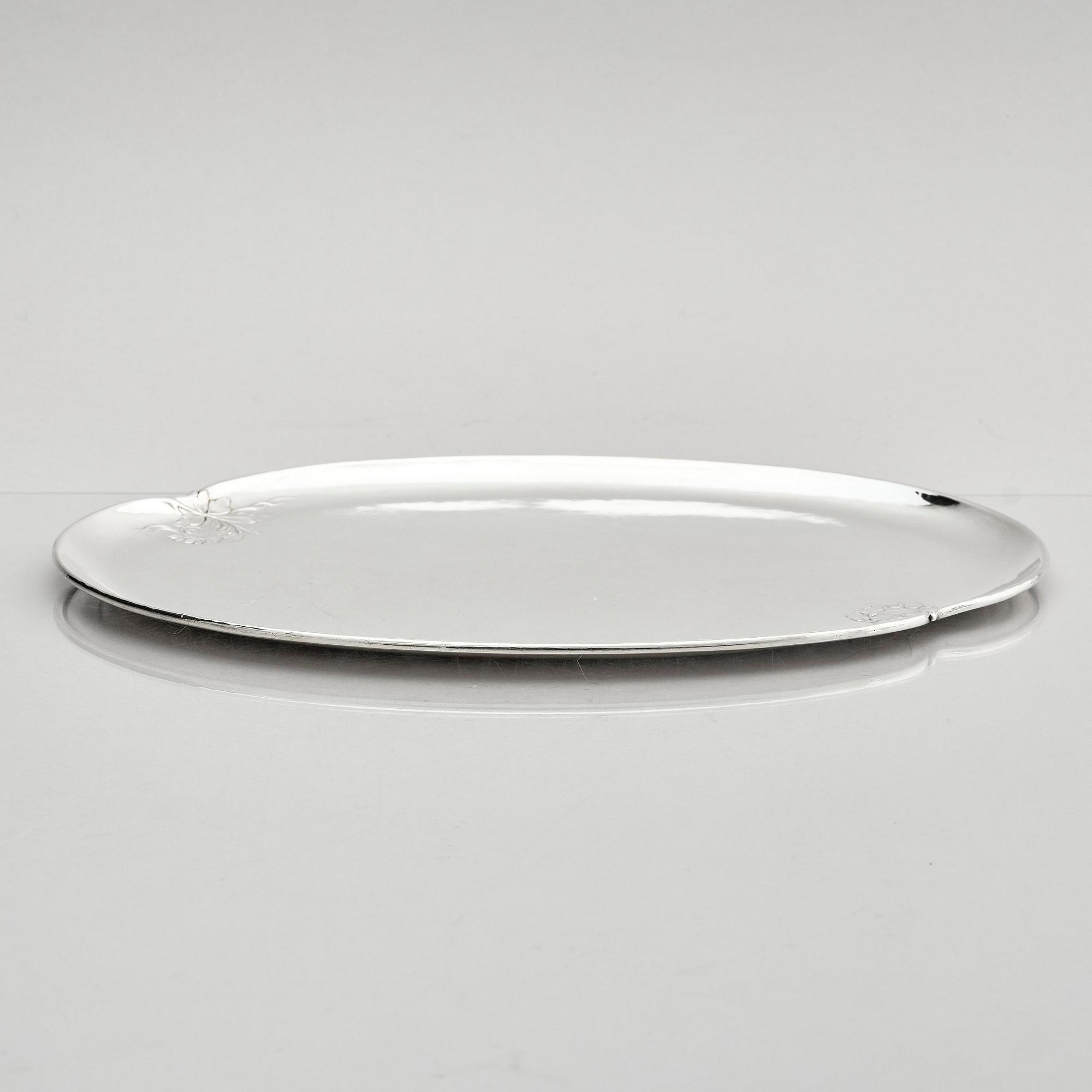 W.A. Bolin, a silver plate/tray, Stockholm, Sweden 1920.