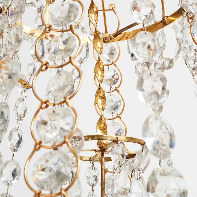 A Swedish Gustavian 1790's four-light chandelier.