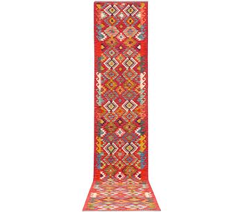 Gallerimatta, Afghansk Kelim, ca 500 x 83 cm.