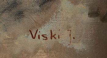 JANOS VISKI, olja på duk, sign.