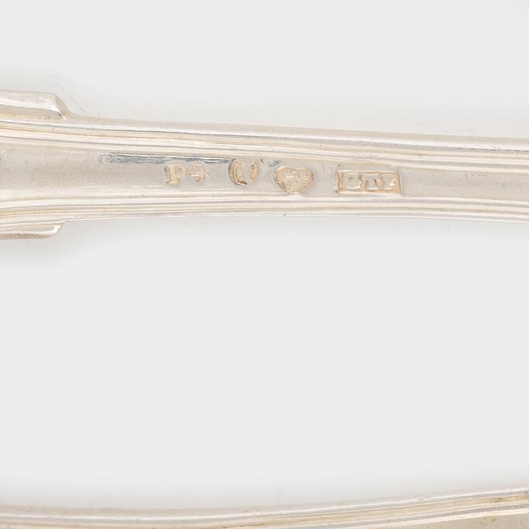 A set of eleven Swedish silver table spoons, mark of Gustaf Theodor Folcker, Stockholm 1845-46.