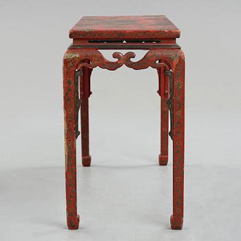 A Chinese lacquered table, Qing dynasty (1664-1912).