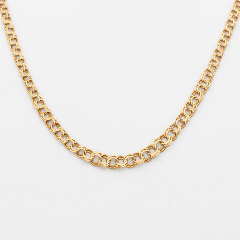 Collier, 18K guld, doserad bismarcklänk.