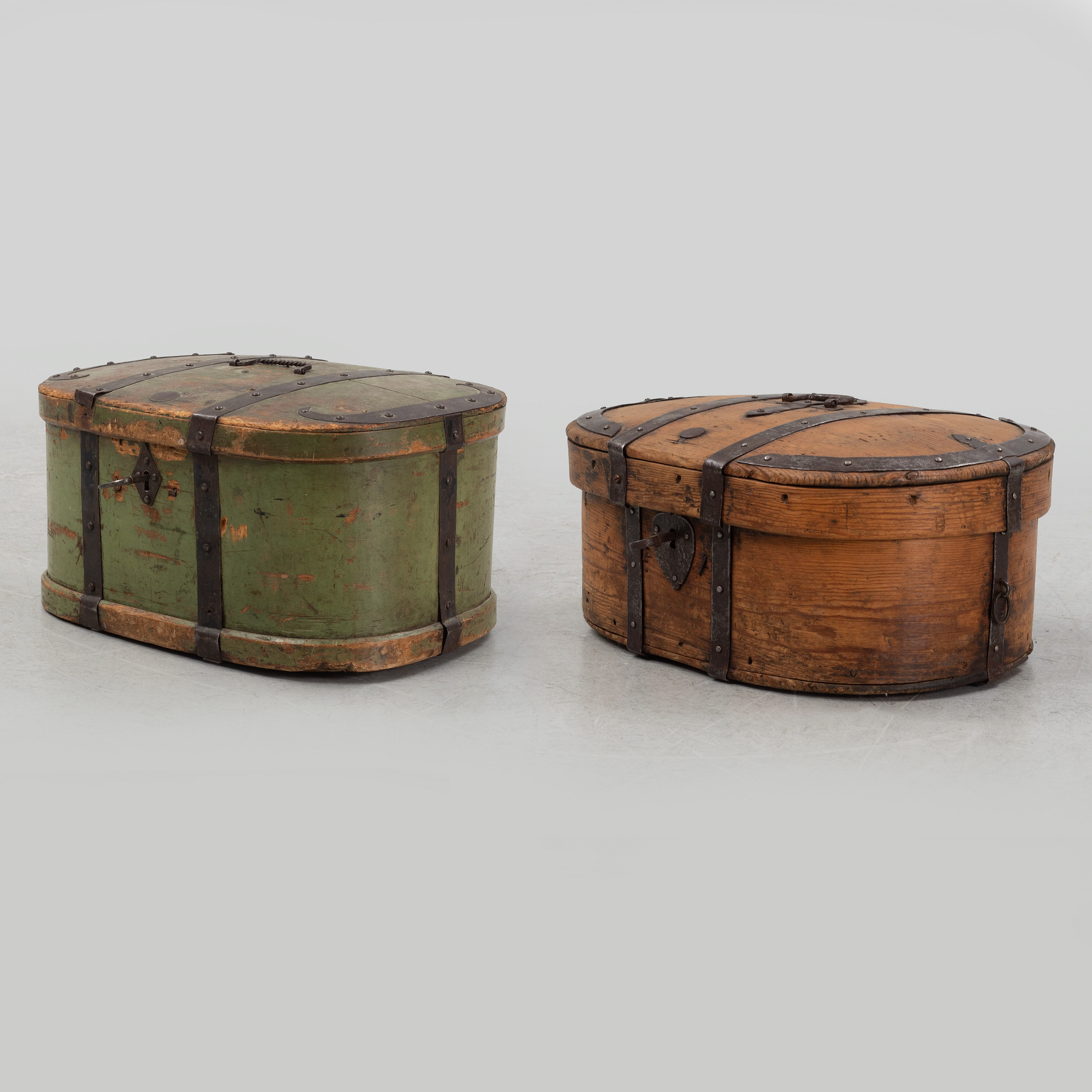 Two pine boxes, 19th Century.