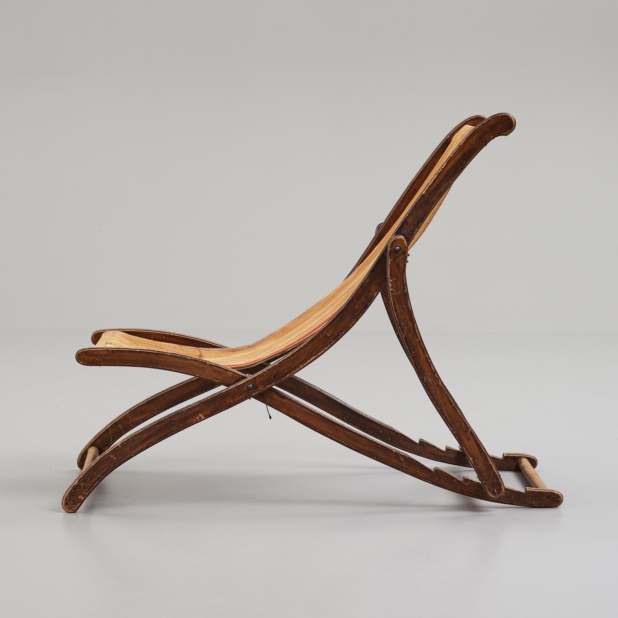 An early 20th century deck chair.