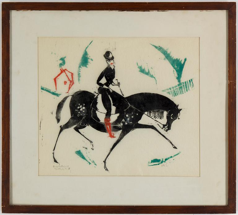 OTTO SKÖLD, Woodcut, signed, 20sth century.